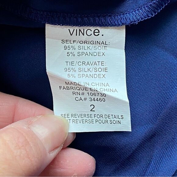 Vince Royal Blue Silk Blend Tunic Top Size 2 - Picture 12 of 15